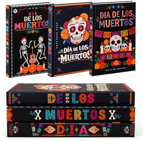 3 Pcs Day of the Dead Halloween Decor Books by Seeloowy
