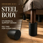 Round Steel Riser, 4.1-4.8 Inch Height, Fits 2.25 Inch Leg, 4Pcs Black - Image 2