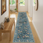 DUKINO 2x8 Washable Runner Rug, Non Slip Animal Kitchen Runner Rug, Blue - Image 5