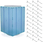 Azar Displays 701414-BLU-4C32 Rotating Countertop Display Kit with Peg Hooks Included, 14 Inches Wide x 14 Inches Deep x 20 Inches High, Pegboard Spinner Organizer, Blue by AzarDisplays