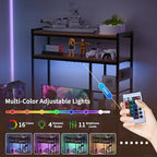 Aetheris Desktop Organizer Shelf, 30" Wooden Office Storage Rack with Outlets, Display Shelf Rack with Light Strip, 5 Tier Desktop Display Rac, Desk Shelf, Desk Hutch for Computer Monitor, Brown - Image 5