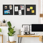 AKTOP Black Cork Bulletin Board 12x12, 1/2" Thick Felt Cork Board Tiles 12 Pack, Small Square Pin Board for Wall, Self Adhesive Corkboards with 120 Push Pin Wood Clips for School, Home & Office - Image 3