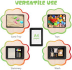 ShineMe 6 Pack Paper Trays for Classroom, Black Plastic Book Bins with Colorful Labels, Stackable Letter Size Storage Tray, Desk Organizer Tray for Home, School and Office - Image 5