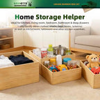 BAMOTTO CRAFTBAMBOO 3-Piece Bamboo Storage Box Set Stackable Organizer - Image 4