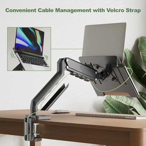 2-in-1 Gas Spring Laptop Desk Mount for 12"-17" Notebook/13"-32" Monitor - Image 7