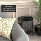 Red Lantern 2 ft. Short Fiber Weave Folding Screen - Black - 8 Panels - Image 3