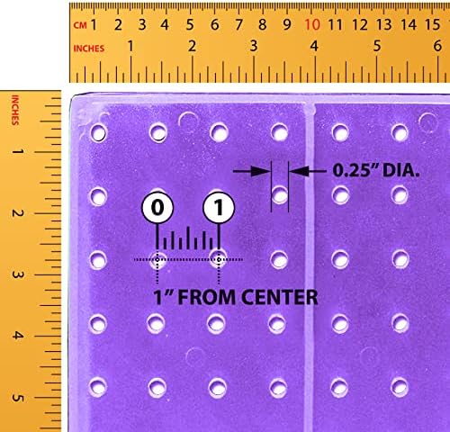 Azar Displays 700508-PUR-4C16 8-Inch W by 20-Inch H Revolving Black Pegboard Counter Display with 16-Pack of 4 inch Locking Hooks, Purple - Image 6