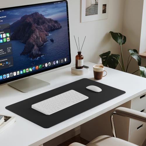 Jotsome Leather Desk Pad Mat, Non-Slip Desk Blotter Pad (Black, 34" X 17") - Image 4