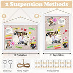Teling 6 Pack Wood Bulletin Boards with Linen 12''x 16'' Cork Board for Walls with 60 Pushpin Decorative Wood Framed Display for Classroom School Office Bedroom (White) - Image 2