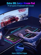 Mouse Pad with Magnetic Wireless Charging, Large Desk Pad Protector, RGB Black Desk Mat with 15W Fast Charger, Non-Slip Waterproof Mousepad for Office Home Gaming - Image 5
