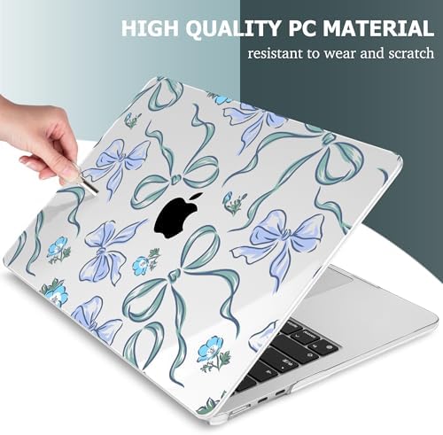 Mektron for 2026/2025/2024/2023 MacBook Air 15 INCH M5 A3448 /M4 A3241 /M3 A3114 /M2 A2941 Case, Printed Plastic Hard Shell Cover with 15.3" Liquid Retina Display Touch ID, Bows C355 - Image 4