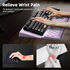 Ospelelf Keyboard Wrist Rest Pad, Comfy Ergonomic Keyboard Stand Riser Holder, Computer Wrist Support Cushion forTyping, Purple - Image 2