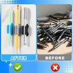 Sherr 60 Pack Adhesive Silicone Pencil Holders Bulk for Desk,Wave,Neutral - Image 5