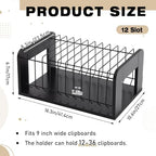 1 Pcs Vertical Clipboard Holder, 12Slot Clipboard Storage Rack, Black - Image 2