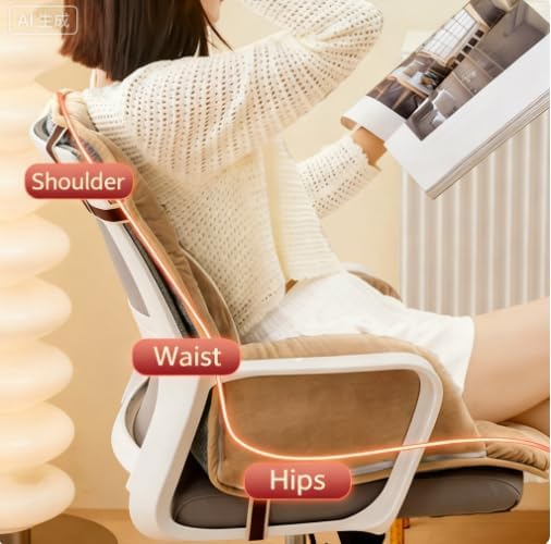 Office Chair Cushion for Desk,High Back Chair Cushion with Lumbar Support,Anti-Slip Chair Pad for Desk Chairs Gaming Chairs (Khaki) - Image 5