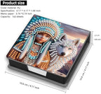 Diamond Art Painting Note Box, 4pcs Wolf and Owl PU Gem Art Storage Container with 640 Sheets, Relaxing DIY Craft Kit for Home Office Organization Birthday Anniversary - Image 5