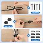2 Pack No-Drill Under Desk Cable Management Tray 33.8 inch Large Wire Cord Organizers, Cable Management Under Desk for Home and Office No Damage Black - Image 5