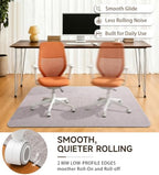 Funwheat Woven Office Chair Mat for Hardwood Floor, 48 x 60 in, Light Grey - Image 4