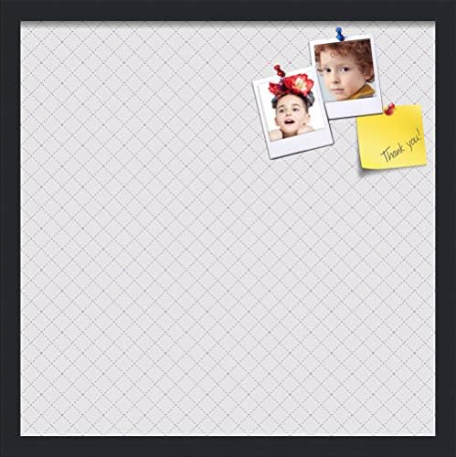 PinPix 20x20 inch Cork Bulletin Board. This Decorative Framed Pin Board Comes with Diamond Pattern in Light Grey Design and Satin Black. Ideal for Home, Office Decor or School (PinPix-524) by PinPixBulletinBoards