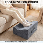 Large Foot Rest for Under Desk at Work, Footrest with Washable Cover for Office,Multifunctional Home Footrest,Dark Gray+AA - Image 4