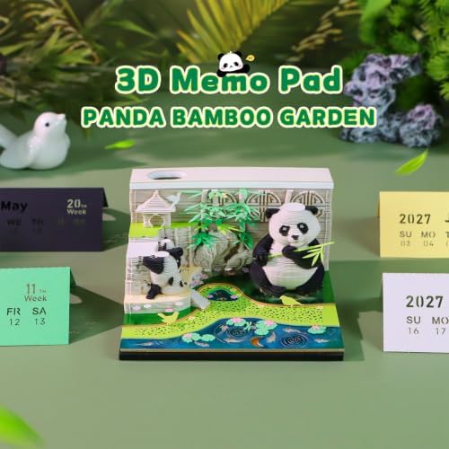 3D Calendar 2027, Desk Time Piece Calendar 2027,Tear-Away 3D Paper Art Notepad,Creative 3D Memo Artsy Pad Calendars, DIY Paper Carving Gift (E) - Image 2