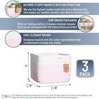 NaturalCozy Storage Cubes 9”x9”x7”Cotton Rope Woven Baskets for Organizing 3-Pack | 9 Inch Cube Storage Bin | Small Basket for Shelf Nursery, Pantry, Decorative Plant, Bathroom Closet, Toy Gift - Image 2
