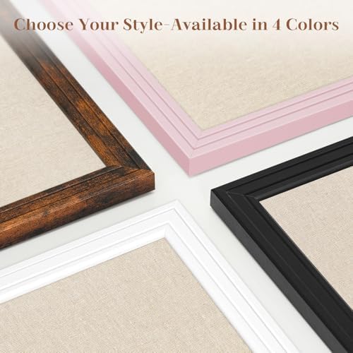 DOLLAR BOSS 24"x18" Linen Cork Board Decorative Bulletin Board, White - Image 5