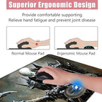 Large Keyboard Mouse Pad Set, Extended Mouse Pad+Keyboard Wrist Rest Support, Memory Foam Ergonomic Easy Typing, 4Pcs (31.5×11.8 in) Desk Pad Set for Office Home,Funny Skeleton - Image 5