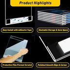 20 Pcs Acrylic Sign Holder 8.5 x 11, Vertical Wall Mount Sign Holders - Image 4