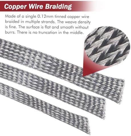 Tinned Copper Metal Braid Sleeving Wire Shielding 1/2inch-22ft - Image 2
