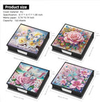 POETRYDRAW 4 Pcs Diamond Art Painting Kit Note Box, Diamond Art Notecard Box Sticky Note Holder for Adults Memo Pad Holder, Contains 160 Sheets of Paper (Flowers Butterfly) - Image 5