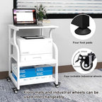 Natwind 3 Tier Large Printer Stand, 24"x20", with Charging Station,White - Image 6
