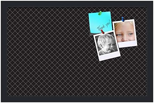 PinPix 22x14 inch Cork Bulletin Board. This Decorative Framed Pin Board Comes with Diamond Pattern in Black Design and Satin Black. Ideal for Home, Office Decor or School (PinPix-120) - Image 2