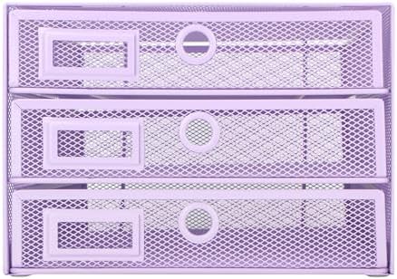 EXERZ Paper Sorter 3 Tier Drawers A4 / Multifunctional Desk Organiser/Letter Tray - Documents, Magazines, Notebooks and Letters - Light Purple - Image 6