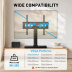 PERLESMITH Universal TV Stand Legs for 32-65 inch TVs, Table Top TV Stand up to 88 lbs, Height Adjustable Television TV Mount, Universal TV Leg Base for Living Room & Bedroom (32-65 Inch with Swivel) - Image 2