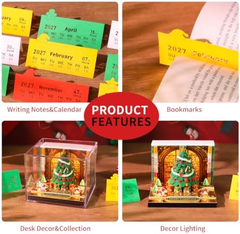2027 3D Paper Carving Desk Calendar With LED Light (Window Christmas Tree) - Image 6