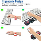 4 in 1 Ergonomic Memory Foam Mouse Pad Wrist Rest Set, Large XXL Gaming Desk Pad + Keyboard Wrist Rest + Mouse Wrist Cushion + Coaster for Home Office Study Gaming, Skull Roses - Image 5