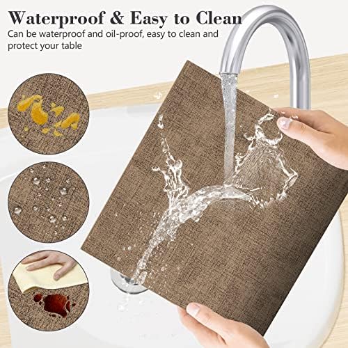 Faux Leather Placemats Set of 6,Heat Resistant Placemats for Dining Table, Easy Clean Non-Slip Place Mats, Waterproof Stain Resistant Wipeable Washable PU Table Mats, (Coffee) - Image 4