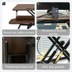 32 Inch Desk Converter, Height Adjustable Sit to Stand Riser, Dual Monitor and Laptop Workstation with Wide Keyboard Tray Xmas,Gift for Mother's Day (Black,Walnut) - Image 3