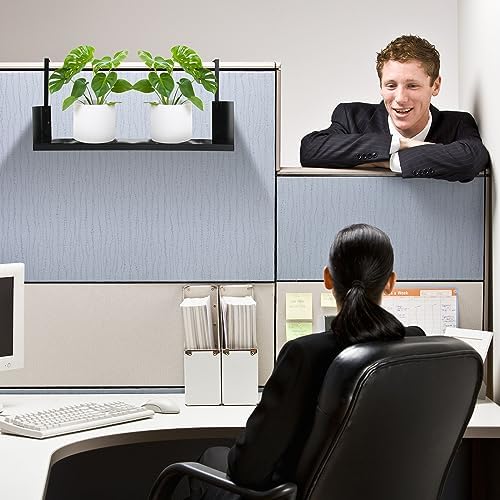 Lineshading Office Cubicle Shelf Storage Organizer Hanging File Organizer Cubicle Hanging Shelf Accessories Storage Bookshelf with Hooks for Home Desk (Black,36") - Image 2