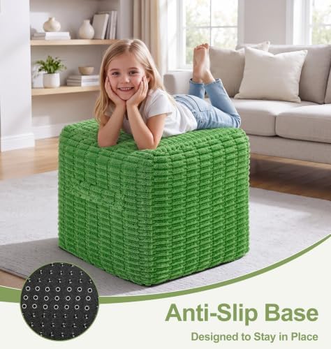Hobestluk 16 Inch Square Pouf Ottoman Foot Leg Rest Under Desk for Couch - Image 6