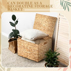 1 Pack Legal Size Hanging File Box, Water Hyacinth Wicker File Organizer - Image 5