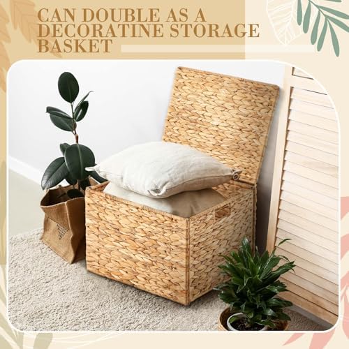 1 Pack Legal Size Hanging File Box, Water Hyacinth Wicker File Organizer - Image 5