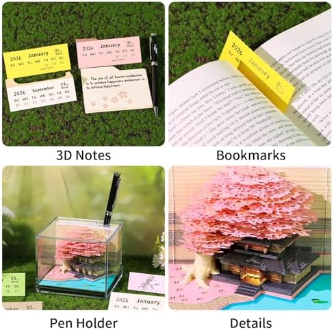 3D Time Piece Calendar, 2027 Desk Calendar With LED Light, 3d Tree Memo Pad Creative Desk Calendar, Christmas Gift for Colleague Friend, Desktop Decoration - Image 3