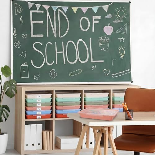 Tinlade 24 Pcs Classroom Paper Storage Bins with Lids, Boho, 13x10in - Image 4