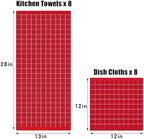 Homaxy Cotton Terry Kitchen Towels and Dishcloths Set of 16, Red - Image 4