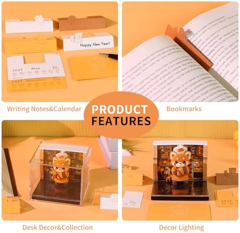 3D Memo Pad, 3D Calendar 2027, Time Piece Calendar, Tear-Off Calendars 2027, 3D Paper Carving Art Memo Pad, Art Carving Sticky Notes for Office Home Gifts Ornaments (Raccoon) - Image 6