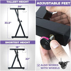 Liquid Stands Piano Keyboard Stand - Z Style Adjustable and Portable Heavy Duty Music Stand for Kids and Adults -Fits 54-88 Key Electric Pianos - Sturdy Musical Keyboard Stand (Black) - Image 3