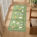 DUKINO 2x4 Rug Runner, Washable Dog Bathroom Rug Soft Non Slip, Green - Image 5