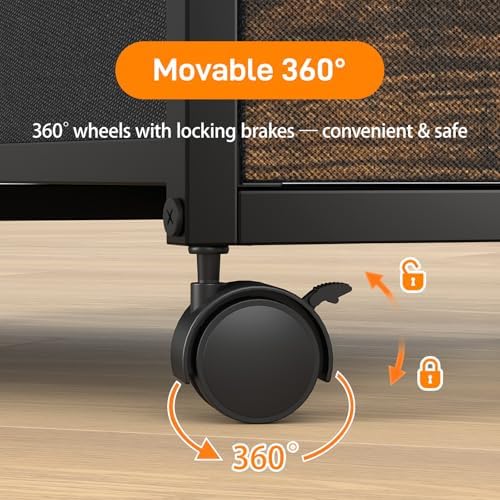 VINGLI 3 Drawer File Cabinet with Wheels Under Desk Printer Stand, Rolling File Cabinet with Shelves Adjustable, Mobile Lateral Filing Cabinet for Home Office, Fits Letter Size, Rustic Brown - Image 5